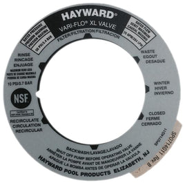 HAYWARD: COVER LABEL FOR VARI-FLO VALVE